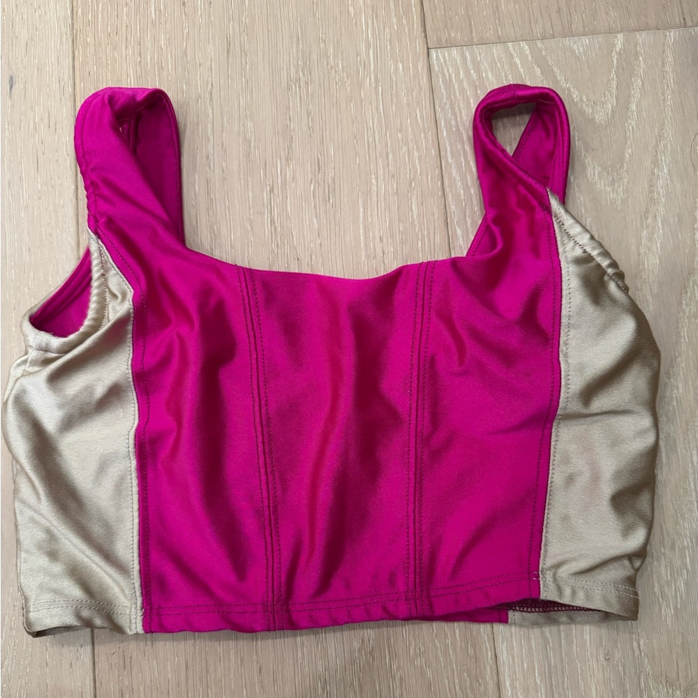 Tiger Friday | Radiance Duchess Crop Top in Sugarberry (Pink and Gold)